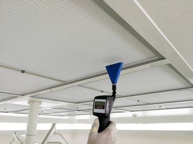 Hepa Filtrenin hava kaçağı testini tarama yumuşak odaklama - Cleanroom'da besleme havası