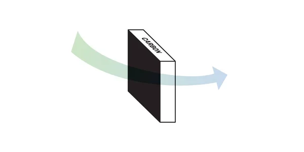 탄소 필터는 활성탄 침대를 사용하여 오염 물질과 불순물을 제거합니다. — 스톡 벡터