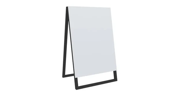 Suporte Exibição Stand Board Sign Stand Placa Desenho Madeira Fundo — Fotografia de Stock