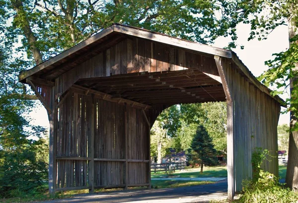 Ponte Coberta Floresta — Fotografia de Stock