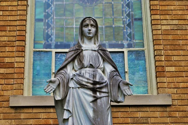 Very Old Statue Headstone Cemetery — Stock Photo, Image