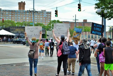 Dayton, Ohio, ABD, 30 / 05 / 2020 Yaşamsızlığa karşı protestocular.