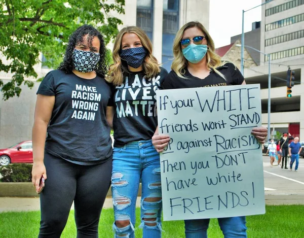 Dayton Ohio United States 2020 Protesters Black Lives Matter Rally — Stock Photo, Image