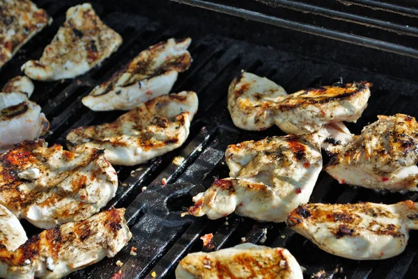 Essen Auf Dem Grill Hinterhof — Stockfoto