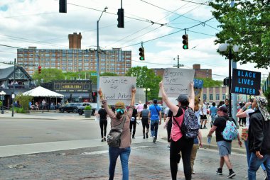 Dayton, Ohio, ABD 05 / 30 / 2020 Siyahi Yaşamı Protestocuları 