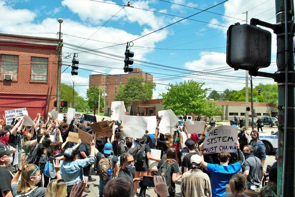 Дейтон Штат Огайо Сша 2020 Протестующие Митинге Вопросам Жизни Чернокожих — стоковое фото