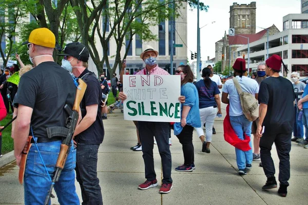 Dayton Ohio Stany Zjednoczone 2020 Protestujący Przeciwko Sprawie Czarnego Życia — Zdjęcie stockowe