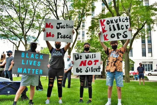 Dayton Ohio Abd 2020 Siyahi Yaşamı Protestocuları — Stok fotoğraf