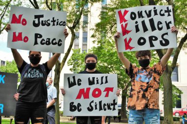 Dayton, Ohio, ABD 05 / 30 / 2020 Siyahi Yaşamı Protestocuları