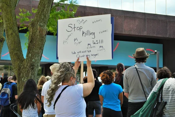 Dayton Ohio Stany Zjednoczone 2020 Protestujący Przeciwko Sprawie Czarnego Życia — Zdjęcie stockowe