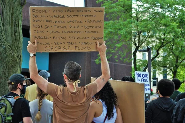 Dayton Ohio United States 2020 Protesters Black Lives Matter Rally — Stock Photo, Image