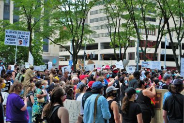 Dayton, Ohio, ABD 05 / 30 / 2020 Siyahi Yaşamı Protestocuları