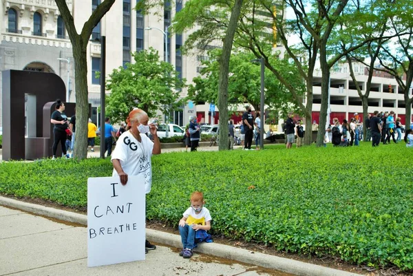 Дейтон Штат Огайо Сша 2020 Протестующие Митинге Вопросам Жизни Чернокожих — стоковое фото