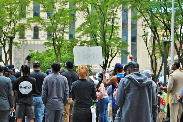 Dayton Ohio Stany Zjednoczone 2020 Protestujący Przeciwko Sprawie Czarnego Życia — Zdjęcie stockowe