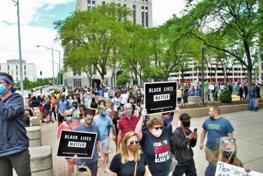 Dayton, Ohio, ABD 05 / 30 / 2020 Siyahi Yaşamı Protestocuları