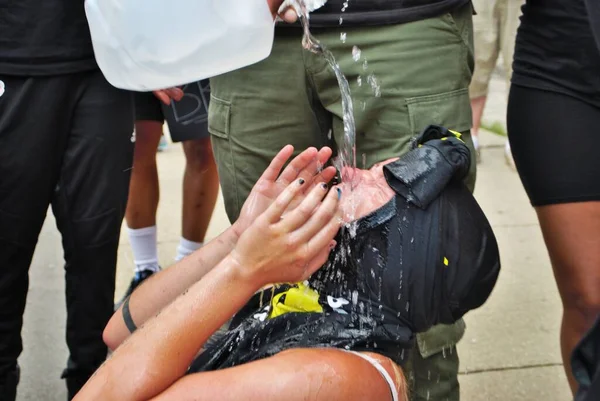 Dayton Ohio Estados Unidos 2020 Manifestantes Mitin Sobre Materia Vidas —  Fotos de Stock