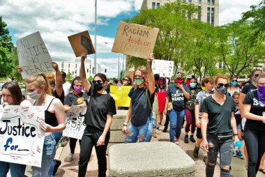 Dayton, Ohio, ABD 05 / 30 / 2020 Siyahi Yaşamı Protestocuları