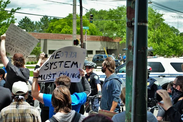 Dayton Ohio Verenigde Staten 2020 Demonstranten Een Zwarte Leven Materie — Stockfoto