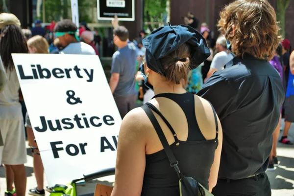 Dayton Ohio États Unis 2020 Des Manifestants Lors Rassemblement Personnes — Photo