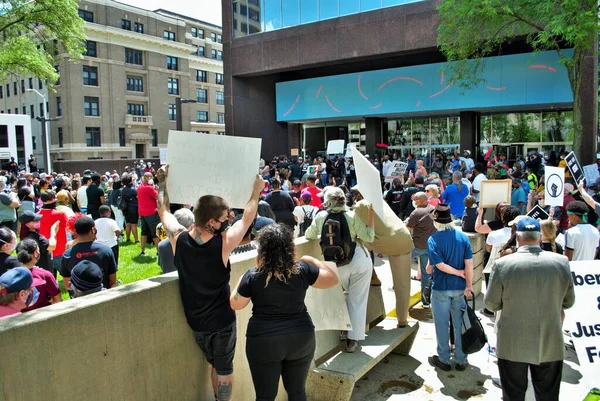 Dayton Ohio États Unis 2020 Des Manifestants Lors Rassemblement Personnes — Photo