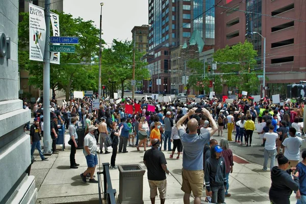 Dayton Ohio Verenigde Staten 2020 Demonstranten Een Zwarte Leven Materie — Stockfoto