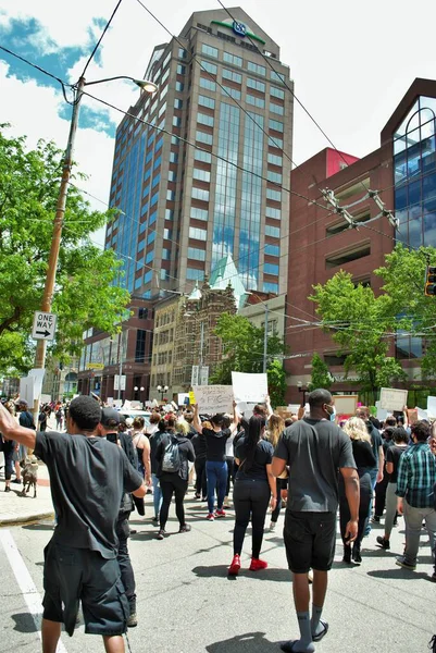 Dayton Ohio Amerikai Egyesült Államok 2020 Tüntetők Egy Fekete Élet — Stock Fotó