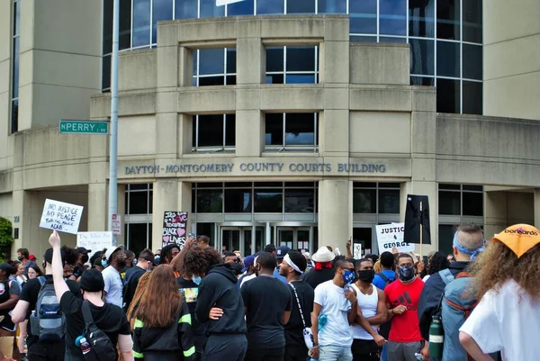 Dayton Ohio Spojené Státy Americké 2020 Demonstranti Černých Životech Záležitost — Stock fotografie