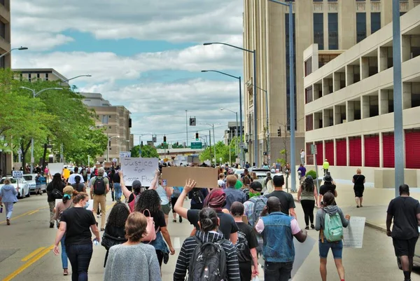 Dayton Ohio Spojené Státy Americké 2020 Demonstranti Černých Životech Záležitost — Stock fotografie