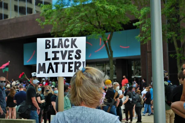 Dayton Ohio États Unis 2020 Des Manifestants Lors Rassemblement Personnes — Photo