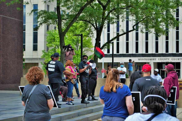 Dayton Ohio United States 2020 New Black Panther Party Leading — стоковое фото