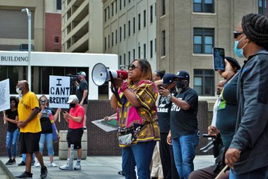Dayton, Ohio, Amerika Birleşik Devletleri 05 / 30 / 2020 Siyahi Yaşamı Koruma Derneği 'ne liderlik eden yeni Siyah Panter Partisi