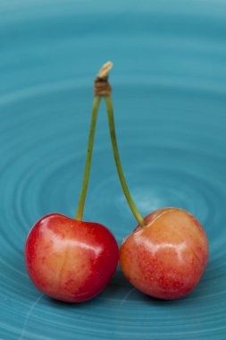 Tablo bigarreau Napolyon kiraz tam taze sağlıklı meyve