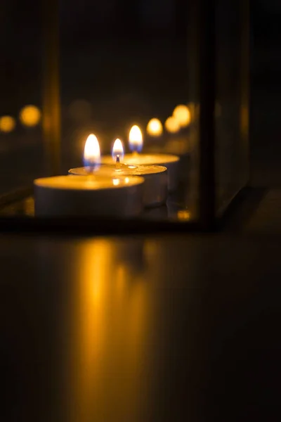 Luz Atmosférica Velas Paz Momento Completo — Foto de Stock