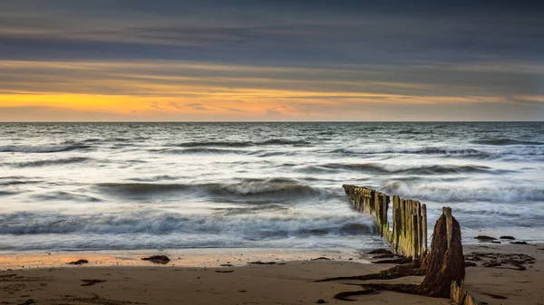 Sonnenuntergang am Juno-Strand in der Normandie — Stockfoto