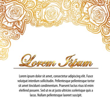 güzel kırmızı gülçerçeve, metin alanı ile vektör kare vektör illüstrasyon