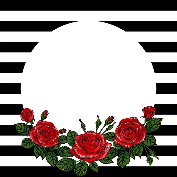 バラフレーム丸枠の葉とMehndi黒と白の落書き装飾手描き ベクトルバナーイラストの背景 — ストックベクタ