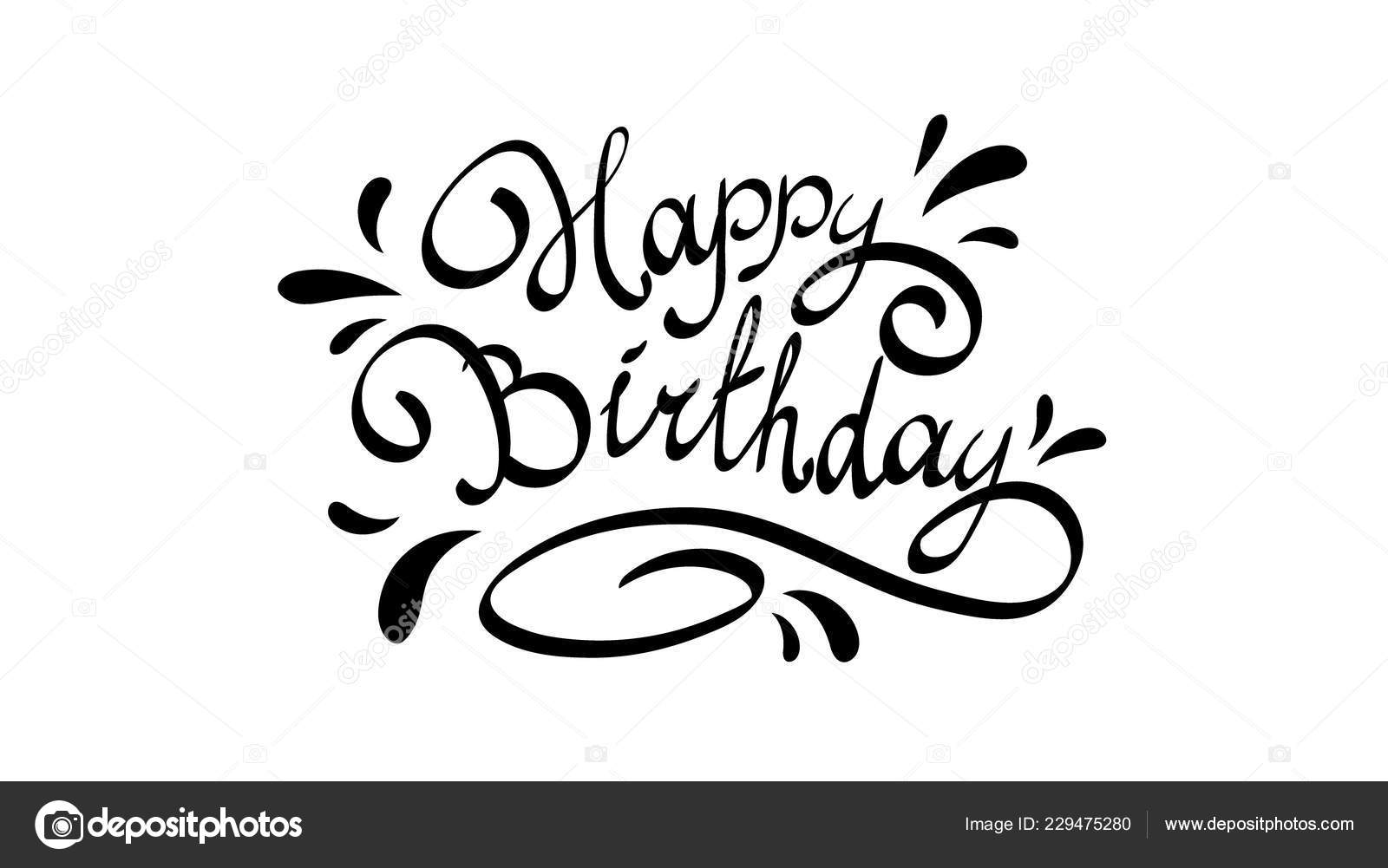 Feliz Cumpleaños Caligrafía Letrero Hermosa Mano Divertida Dibujado