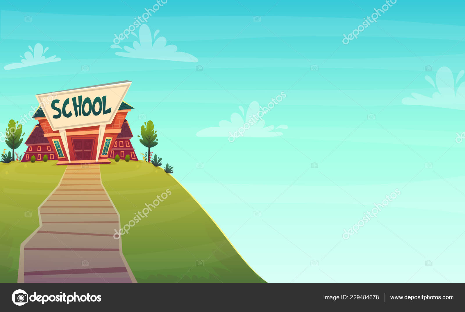 Cartoon School Background Wallpaper Place Text Sign Funny Cheerful Card  Stock Vector Image by ©AnnaArtBox #229484678