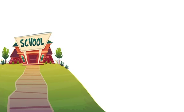 Escola Dia Conhecimento Engraçado Desenho Animado Fundo Quente Outono Educação — Fotografia de Stock