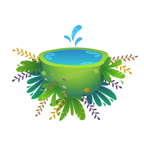 Green Peace Half Planet Water Splash Drops Cheerful Plants Flowers — Stock Photo, Image