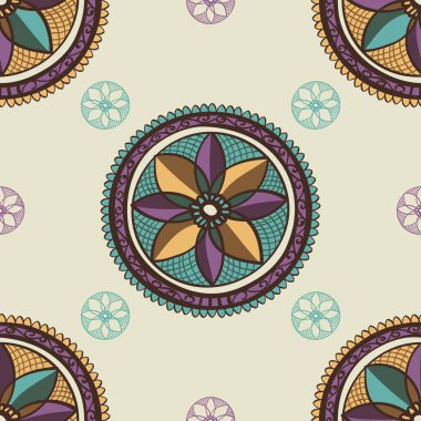 etnik kabile dikişsiz desen arka plan , beyaz çizgi yuvarlak şekil süsleme doodle siyah . el boğma mandala hint asya duvar kağıdı vektör illüstrasyon