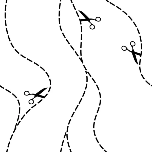 Abstracte Lijnen Schaar Golven Patroon Naadloze Curve Verstrengelen Zwarte Lijn — Stockvector