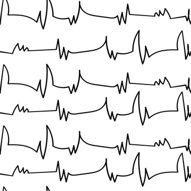 darbe zikzak eğrisi dikişsiz desen veya ekolayzır ses dalgası , tıp yaratıcı vektör tekrarlanabilir süs