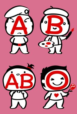 Kan grubu sevimli bebekler