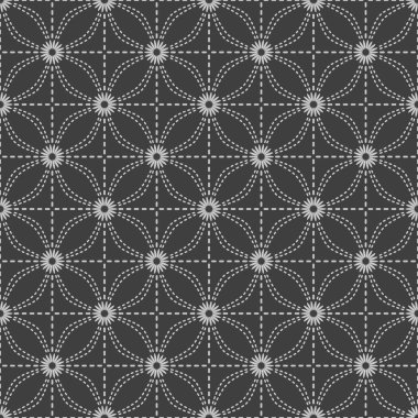 Sashiko japanese interlocking circles seamless pattern clipart