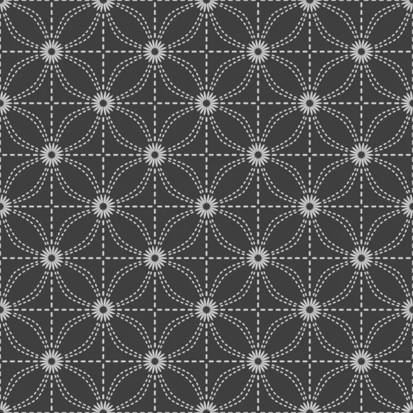 Sashiko Japonais Cercles Entrelacés Motif Sans Couture — Image vectorielle