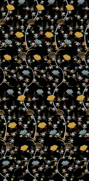 Japon mandalina portakal ve katlanmış kağıt kelebekler dikişsiz desen