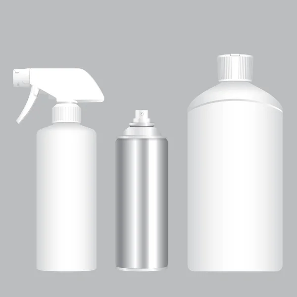 Spray Nevoeiro Branco Recipiente Aerossol Garrafa —  Vetores de Stock