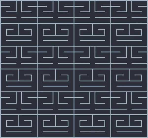 Japanische Blaue Labyrinth Linie Nahtloses Muster — Stockvektor