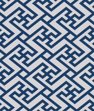 Japon mavi labirent hattı dikişsiz desen
